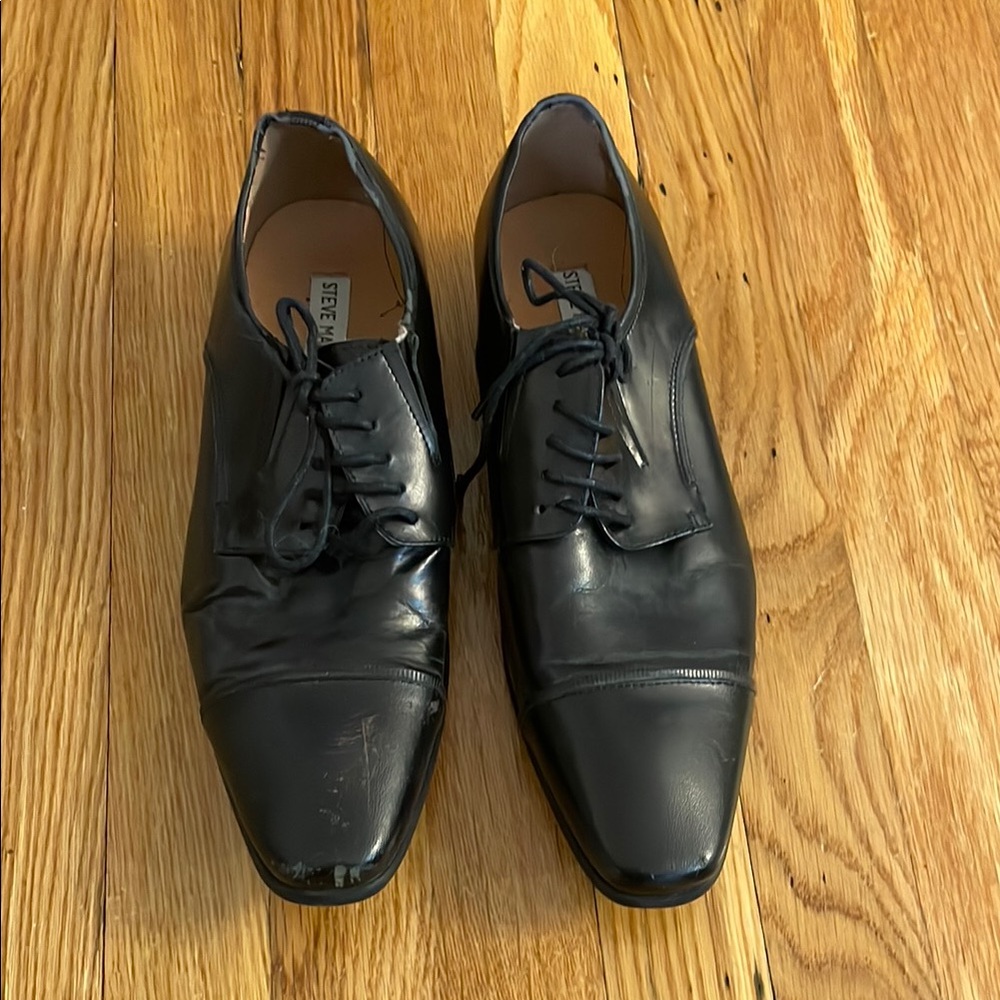 Steve Madden worn Daymon Black Leather Men's Dress Shoes size 8
